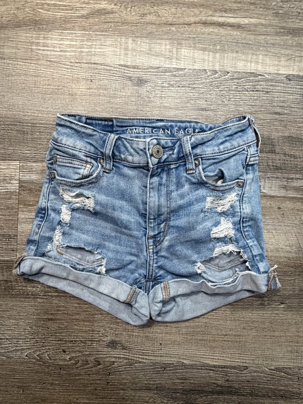 American Eagle‎ Outfitters Light Wash Distressed Denim Shorts
